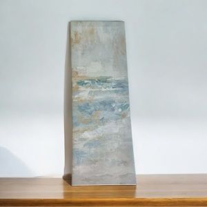 Beach Scenery Themed Gray Blue Mini Wall Decor Print 12X4 Poster Pre Owned